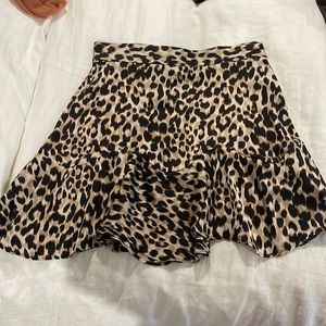 Zara leopard silk style skirt